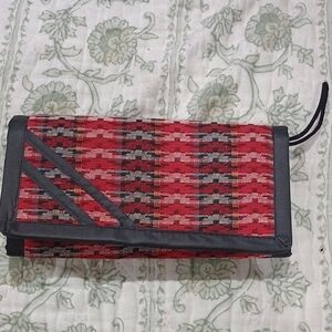 Handmade Nepalese Red and Black Woven Clutch Wallet